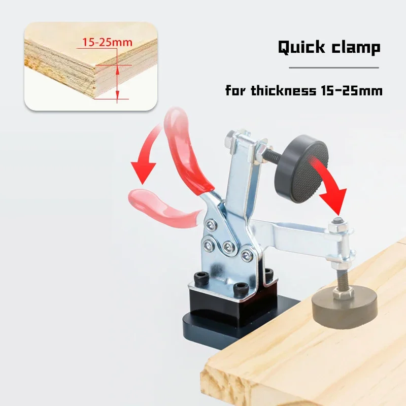 Imagem -03 - Carpintaria Dobradiça Chato Jig Kit Furo de Perfuração Guia Locator Tool Liga de Alumínio Opener Template Porta Armários 35 mm