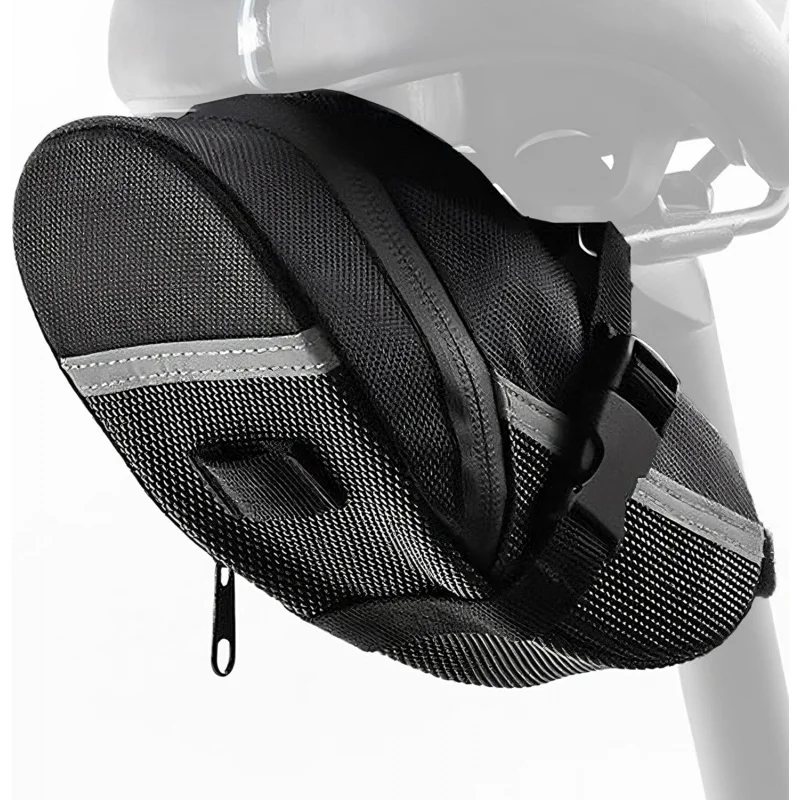 Waterproof Bicycle Saddle Bag with Reflective Strip, Compact Under Seat Bike Pouch for Road & Mountain Bikes