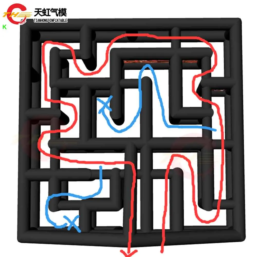 8x8m New Design Inflatable Haunted House with Peak Inflatable Halloween Maze Labyrinth Sport Game with Free Blower