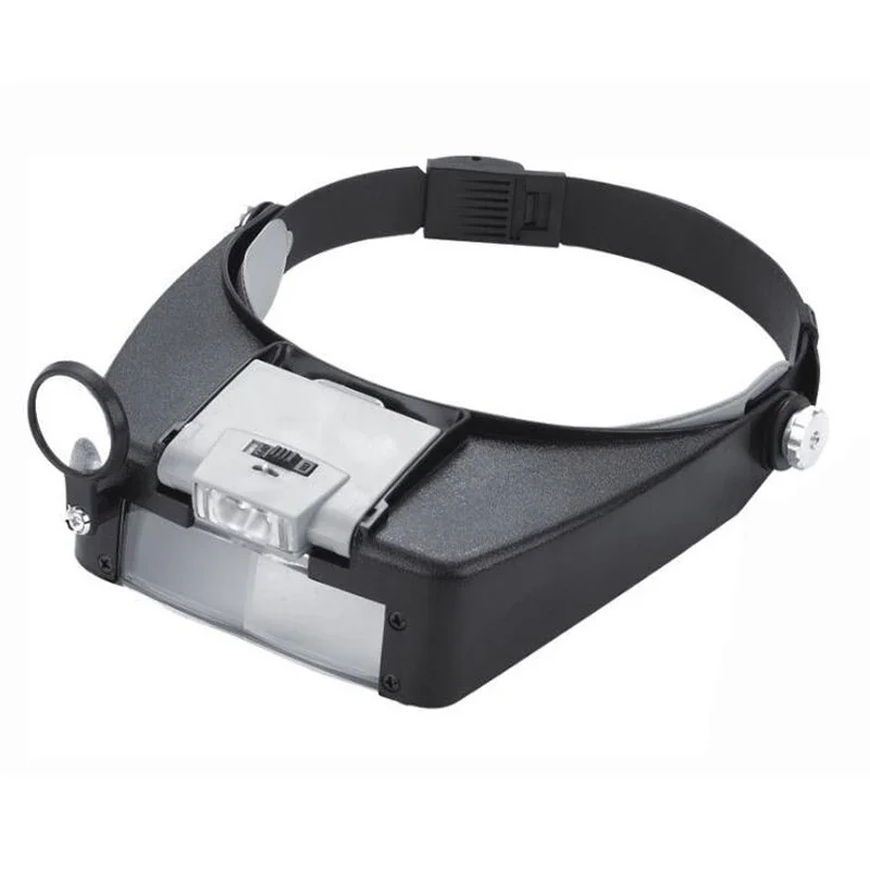 

Headband Magnifier Glasses, 1.5x 3X 8.5x 10x Eyewear Magnifying Glasses with 2 LED Lights Lamp Head Magnifier Loupe For Repairs