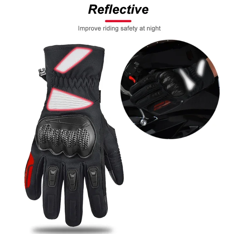 SUOMY Winter Motorcycle Gloves Waterproof Gant Moto Warm Lady Pink Full Finger Moto Gloves Touch Screen Motorbike Riding Gloves