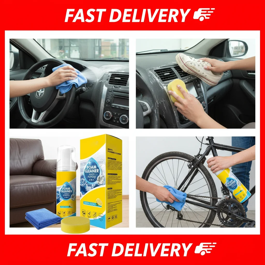 150ml 1/2/3sets Multipurpose Foam Cleaner For Car Interior Foam Cleaner With Sponge Leather Seats White Shoes Stain Remover Car