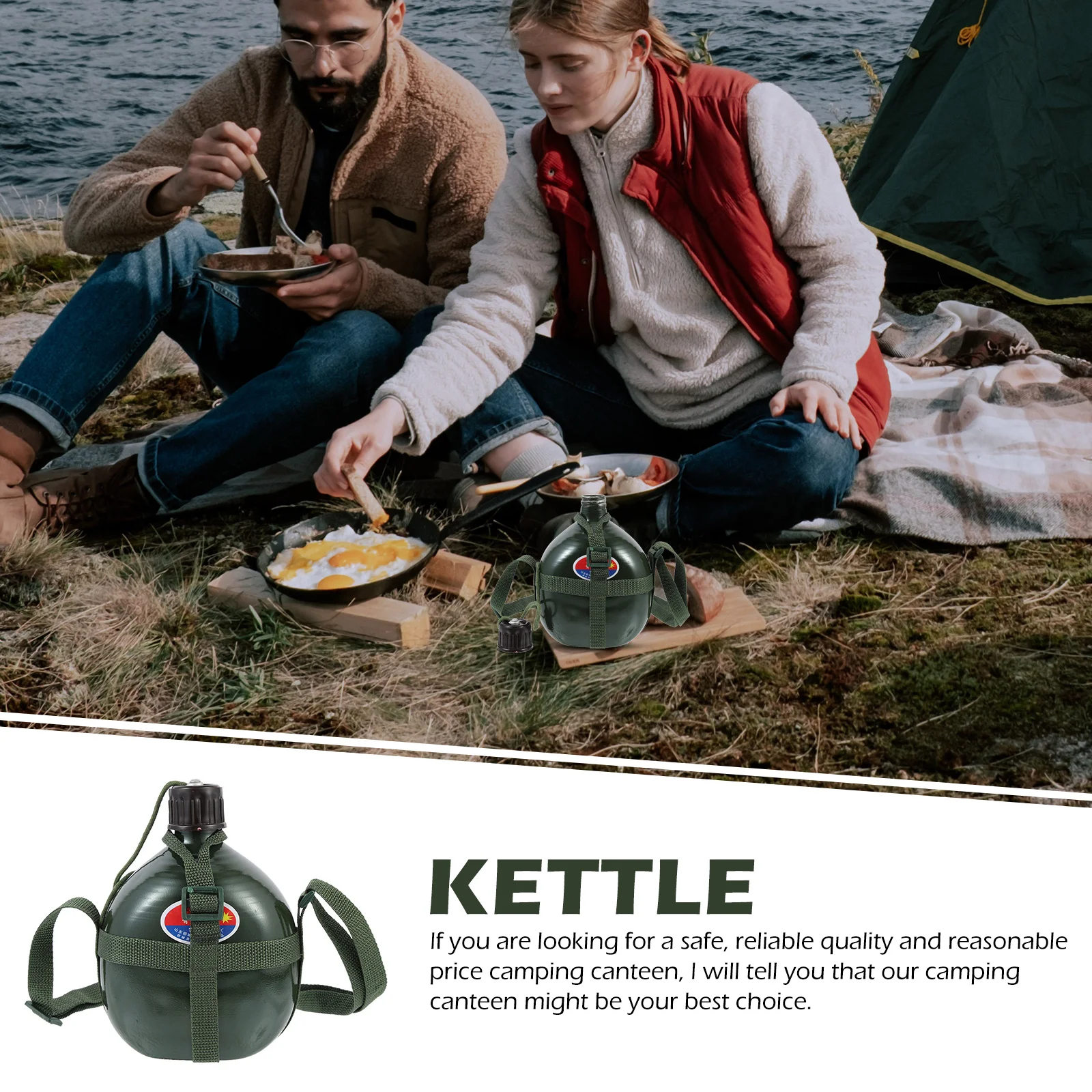 

Wear-Resistant Water Canteen High Grade Camping Bottle Practical Design Outdoor Military Accessory Portable Lightweight