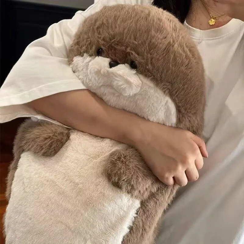 Kawaii dibujos animados criatura marina nutria marina muñeca de peluche almohada sello azul nutria de mar Animal relleno regalo de cumpleaños para niños y niñas