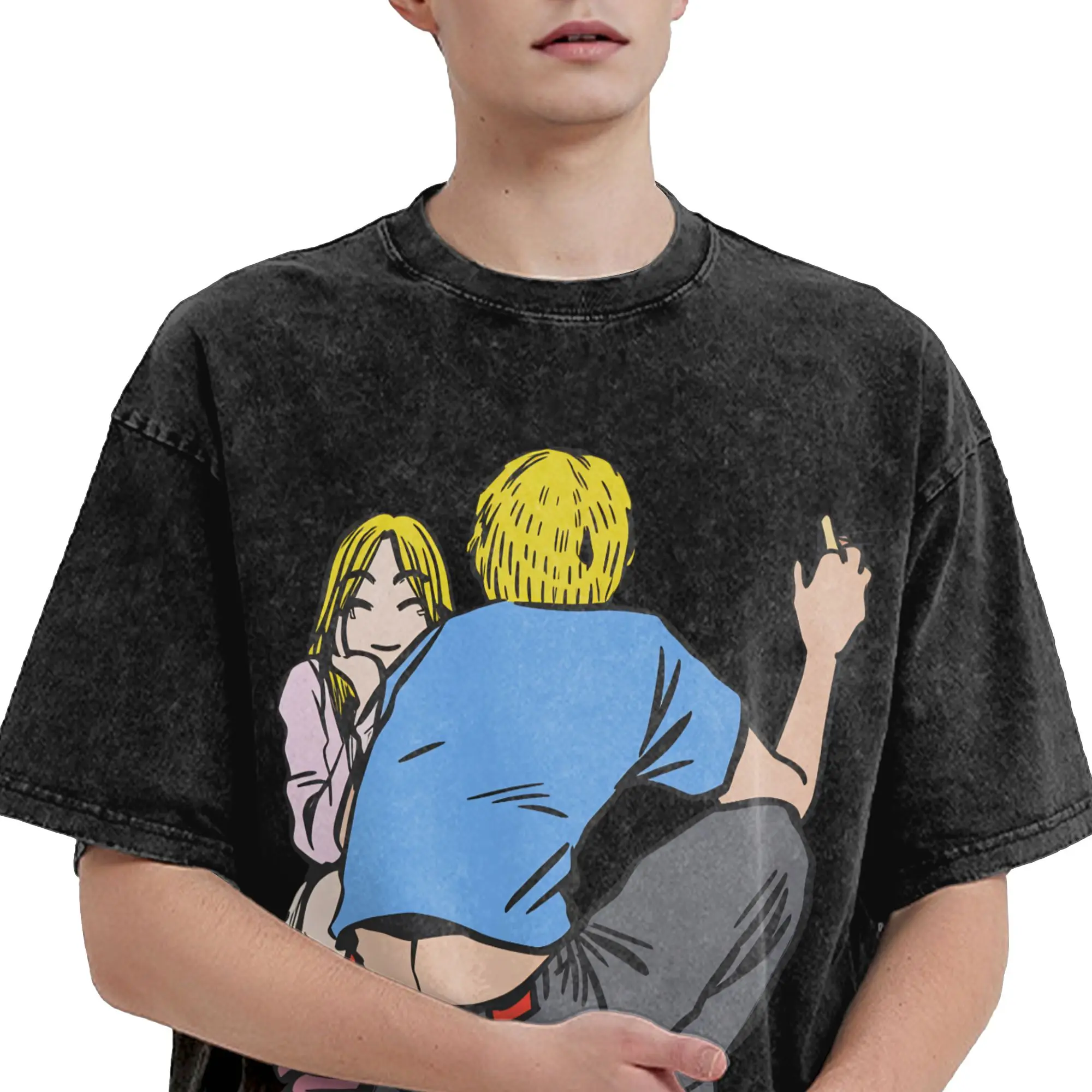 Anime Great Teacher Onizuka Washed T Shirt Male  Y2K Classic Cotton T-Shirts Summer O Neck Harajuku Tee Shirt Oversize Tops