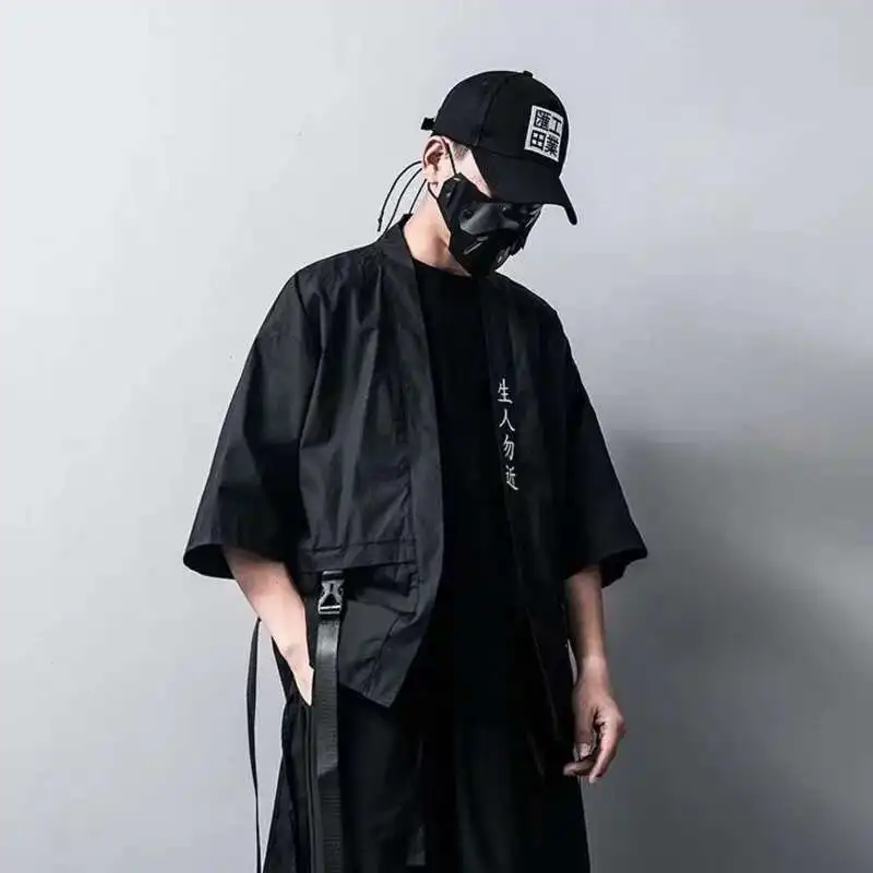 HKSH China-Chic Summer Ins Tactical Taoist Robe Men\'s Dark Fashion Hip Hop Ninja Windbreaker Men\'s Loose Fashion Top Coat HK1953