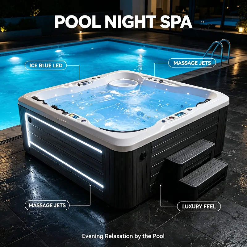 Inflatable Hot Tub Fast Heating, 130 Jet Outdoor Bubble Massage Pool, Portable Spa for Backyard Patio Yard