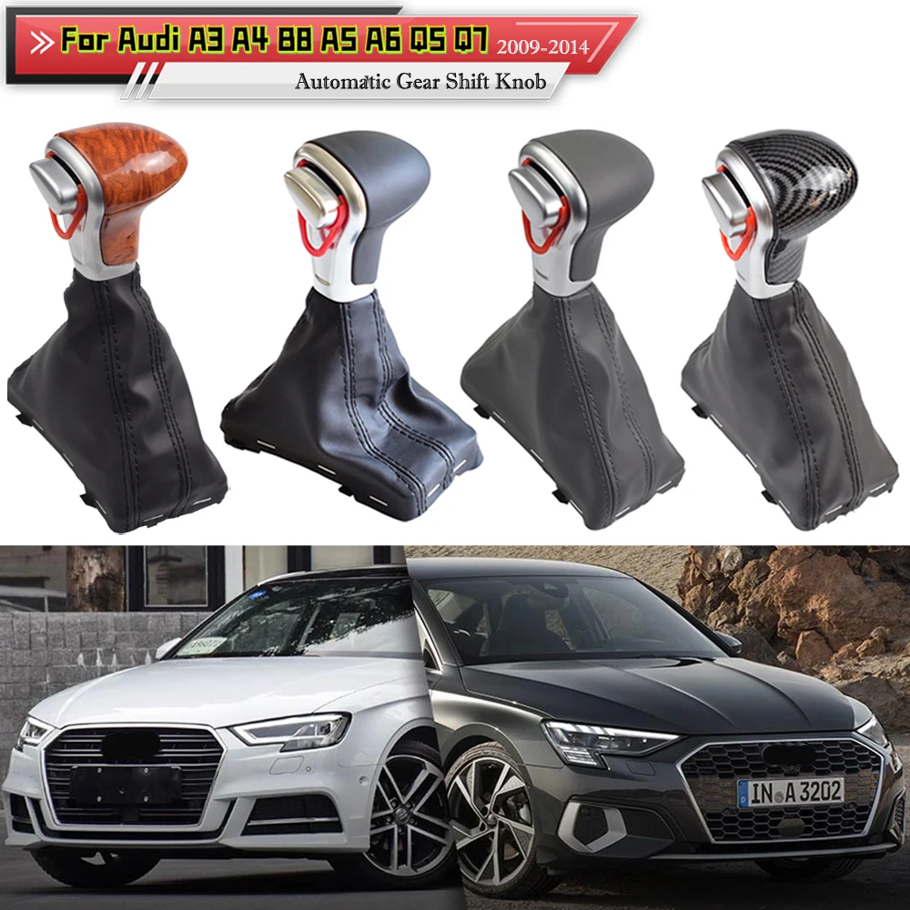 For Audi A4 B8 2009-up/A5 2008-up/Q5 2009-2015/A6 C6 2006-2011/A6L C7 2012-2018 car Leather GEAR Shift Knob shift knobs