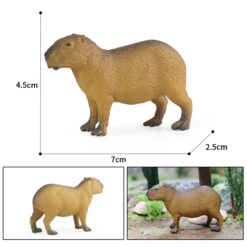 1PC Simulation toy wild animal model simulation capybara tabletop decoration cognitive model