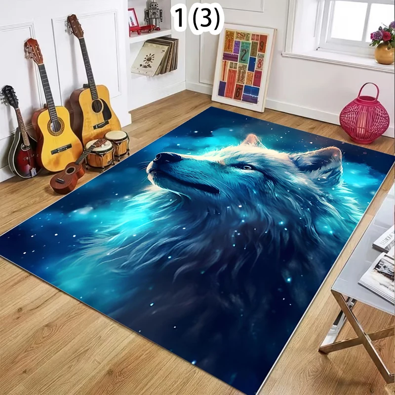 2D-Teppich mit Tiger-, Leoparden-, Geparden-, Löwen- und Wolfsmotiv, Teppich für Wohnzimmer, Schlafzimmer, Sofa, Fußmatte, Küchendekoration, Kinder-Bodenmatte