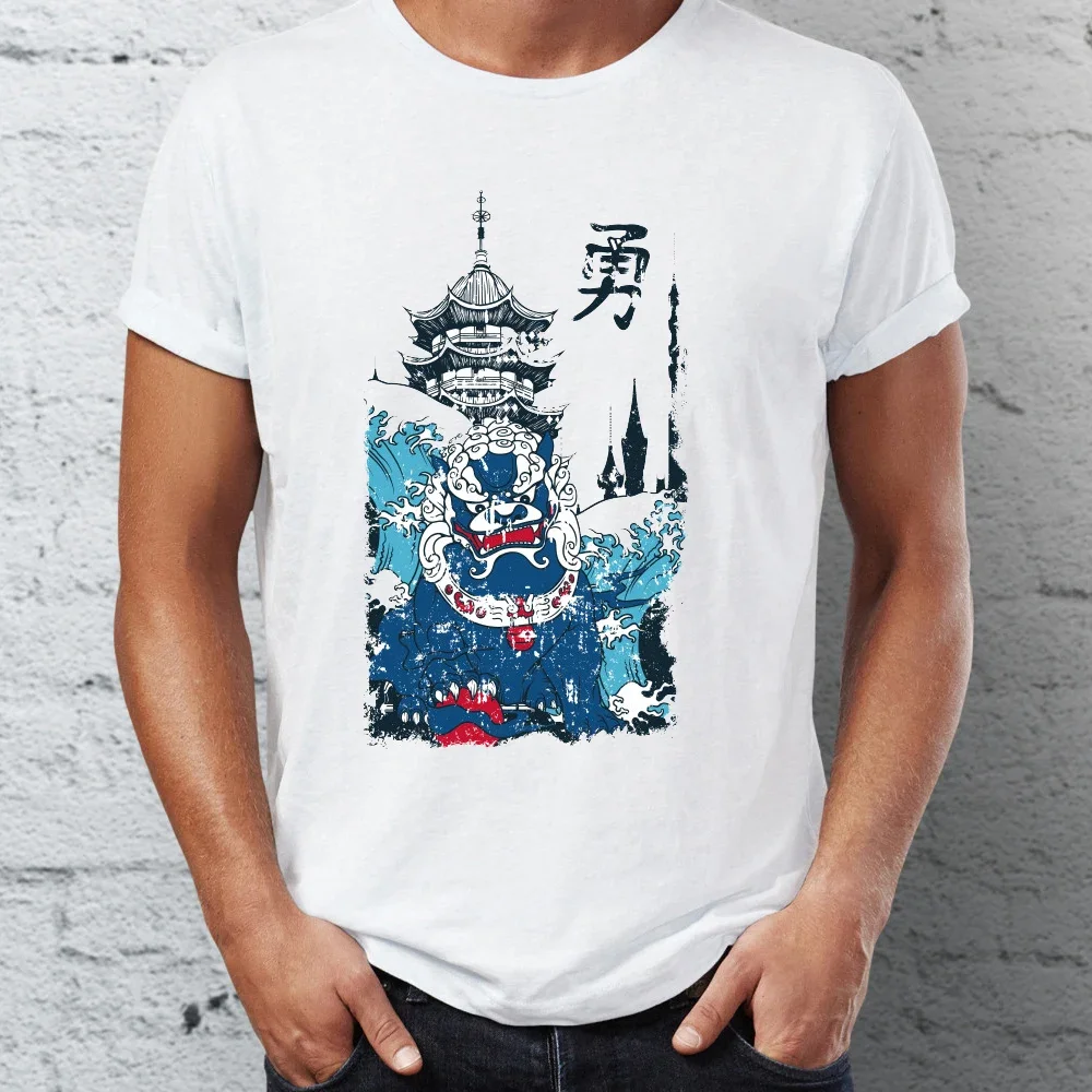 Japanese Chinese Ancient Shrine Pagoda Awesome Artsy t shirt tees tops harajuku   new Men short sleeve t-shirt