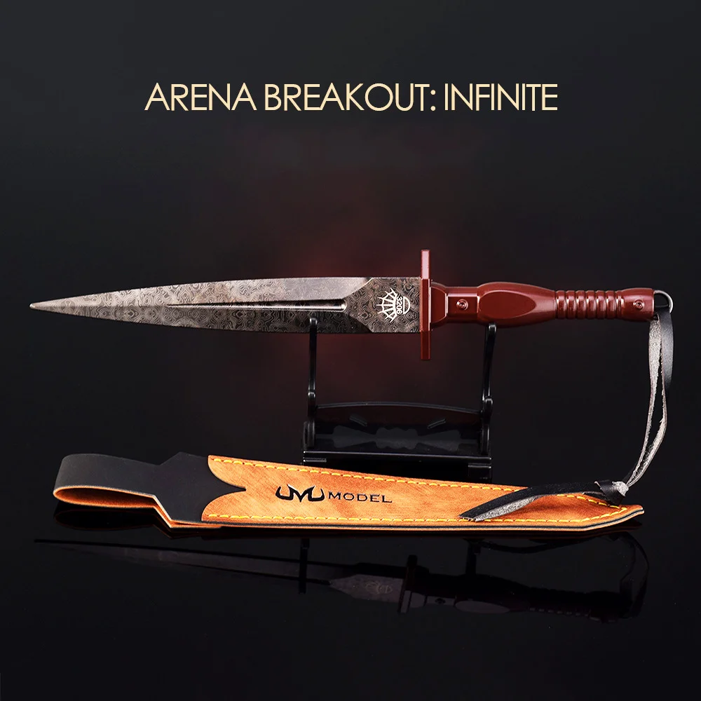 22Cm Game Arena Breakout Wapen Aanvalsmes Metalen Model Met Patroon Ambachtelijke Ornamenten Veiligheidstraining Mes Stalen Zwaard Speelgoed