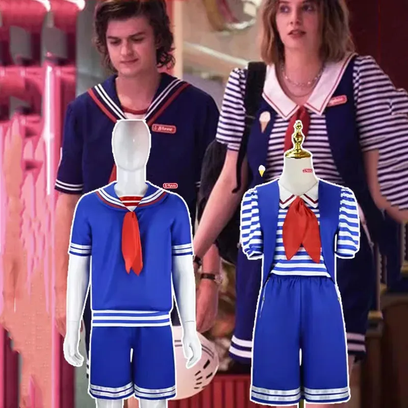 

Anime Stranger Thin Season 3 Robin Cosplay Costume Adult Shirt Pants Vest Suits Girls Halloween Carnival Disguise Costume