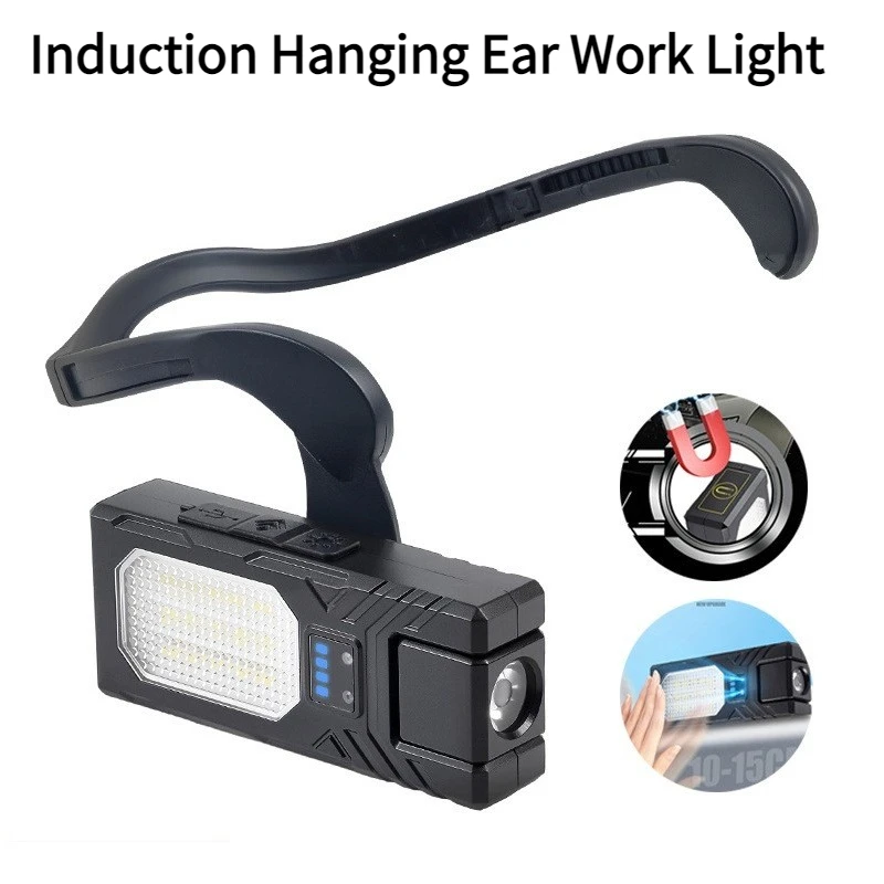 Induction Hanging Ear Work Light Portable EDC Flashlight Outdoor Fishing Headlamp Waterproof Emergency Lamp for Camping Running