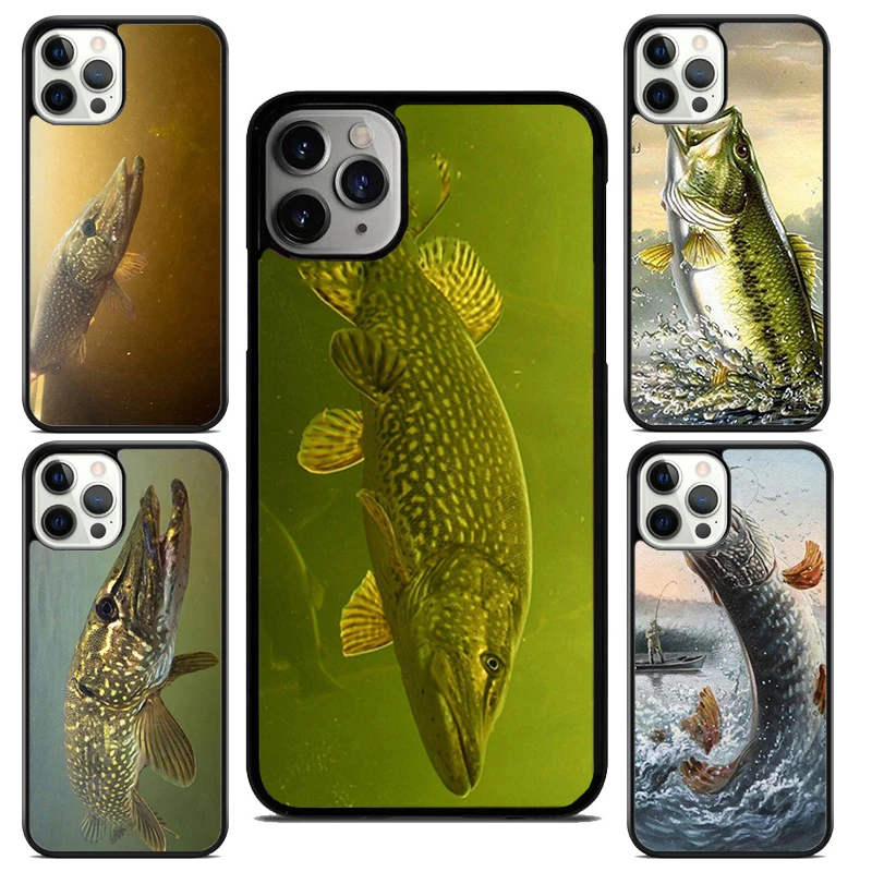 Pike Fishing Bait Spinner Phone Case For iPhone 14 15 16 13 12 Mini Max Cover For Apple 11 Pro Max 6S 8 7 Plus SE2020 Coque