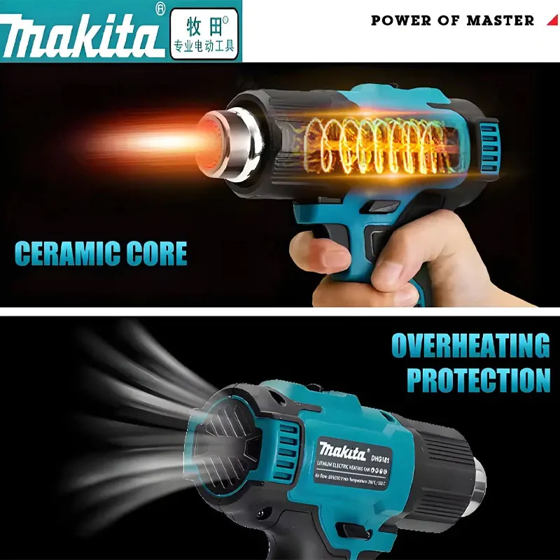 

Makita 6000mAh For DHG181Z 18V Cordless Hot Air Gun 150-550 º C Shrink Film Drying Gun Transparent Stickers