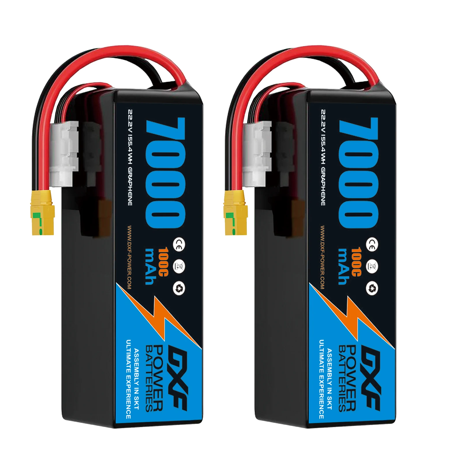 DXF 6S Lipo Akku 22,2V 7000mAh 100C Softcase-Akku mit XT90 XT60 EC5 Anschluss für RC-Auto, Truck, Panzer, Buggy, Truggy, Rennsport und Hobby