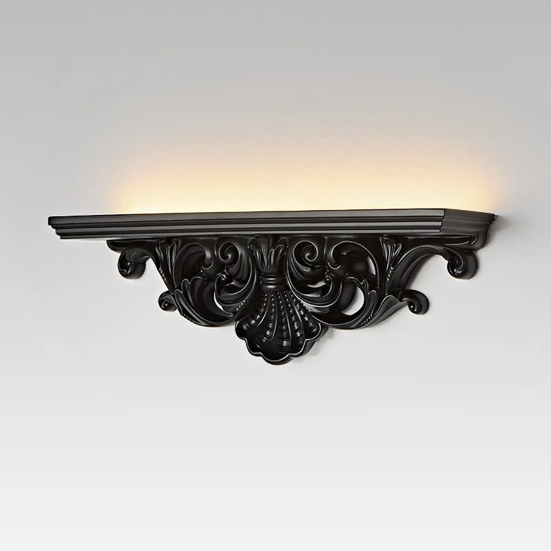 French Relief Resin Handicraft Wall Lamp Medieval Retro Court Style Corridor Restaurant Coffee Decoration Lighting LED Wall Lamp