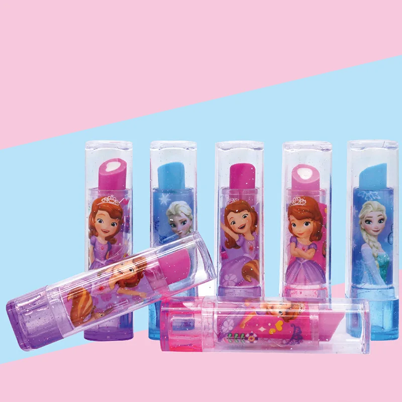 40PCS Disney Frozen Lipstick Eraser Student Cute Cartoon Eraser Creative Simple Eraser Office School Supplies Gift boxed