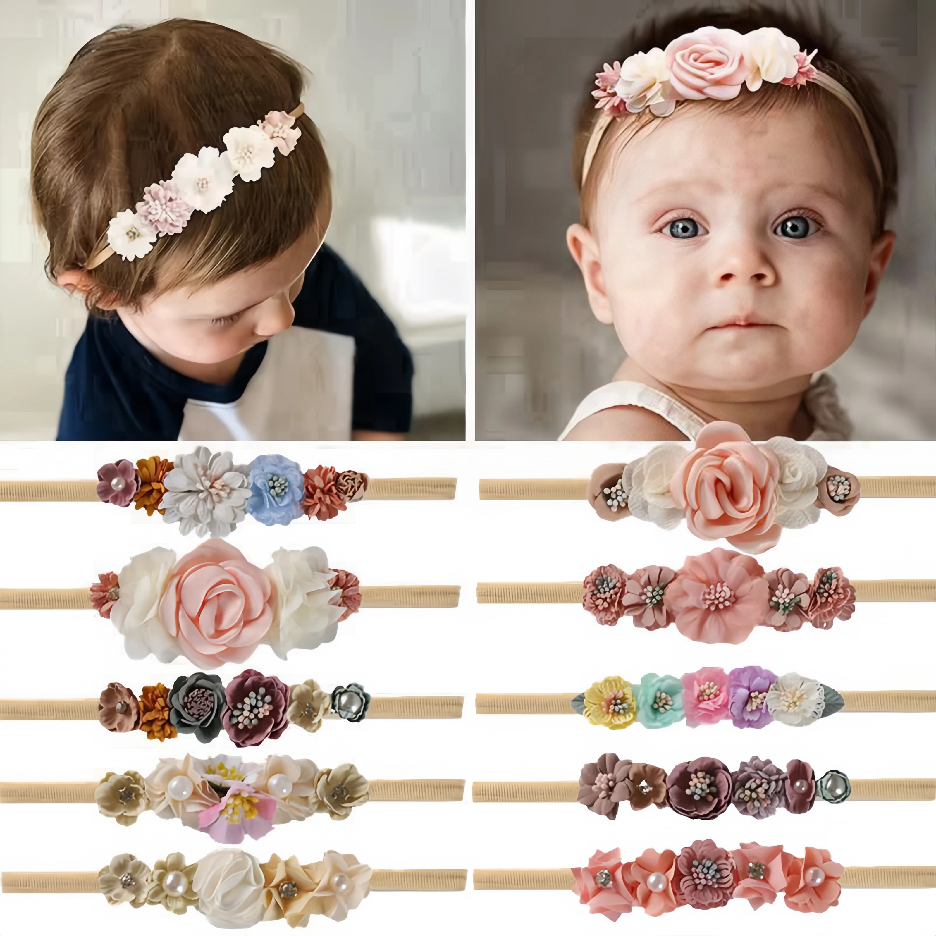 Baby Girl Headband Cute Baby Elastic Hair Band Newborn Head Flower Toddler Headband Headwear Kids Accessories