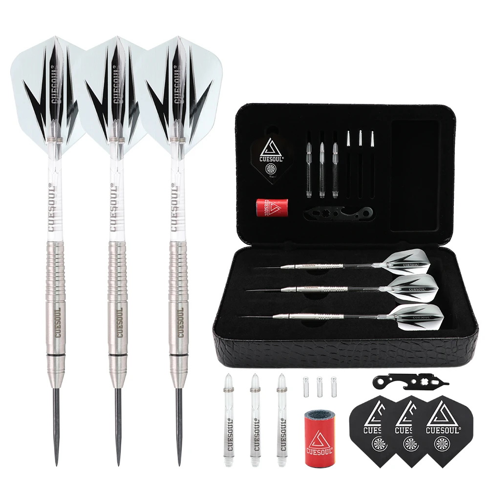 

CUESOUL 90% Tungsten Steel Tip Dart Set 21g Dart Barrel Weight Professional Steel Tip Darts 3 pieces
