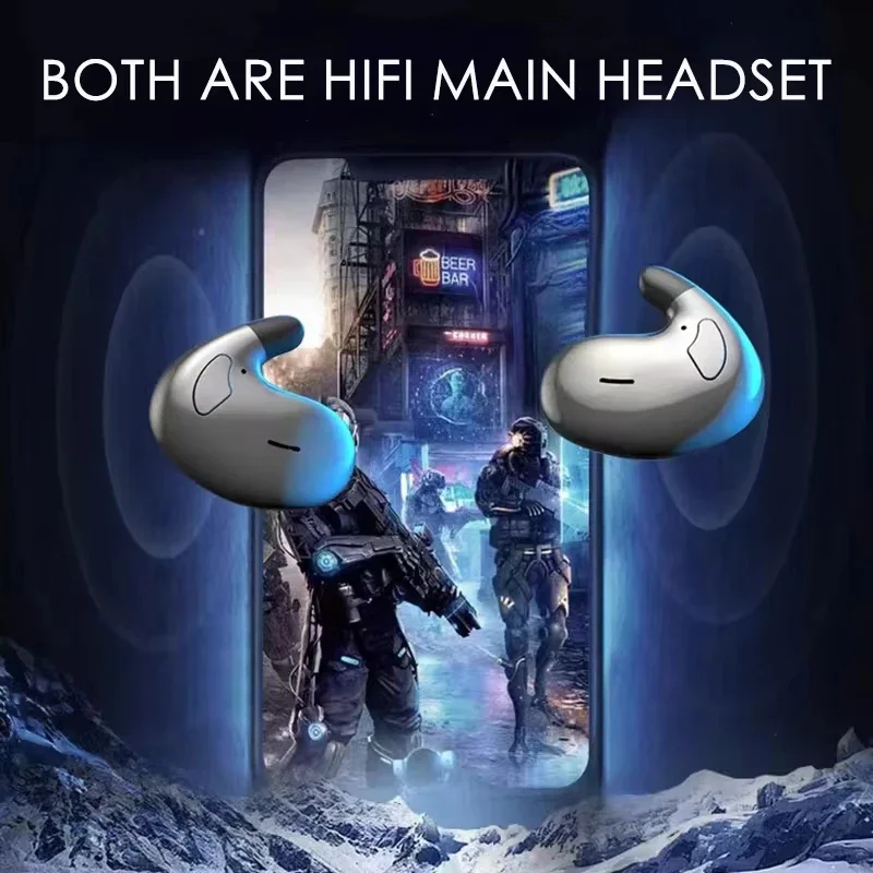 Słuchawki bezprzewodowe MD528 Sleep Invisible, małe słuchawki douszne, sportowe słuchawki stereo Bluetooth 5.3, ukryte słuchawki z redukcją szumów. — zdjęcie produktu 4