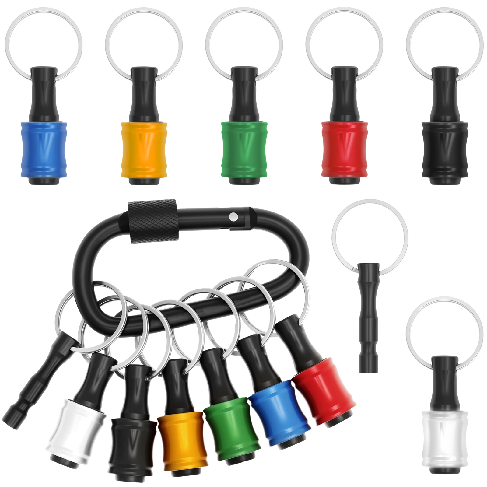 

14Pc 1/4 Inch Bit Holder Keychain Hex Shank Screwdriver Bit Holder Extension Bar Quick Change Screw Bit Holder for Most Electric