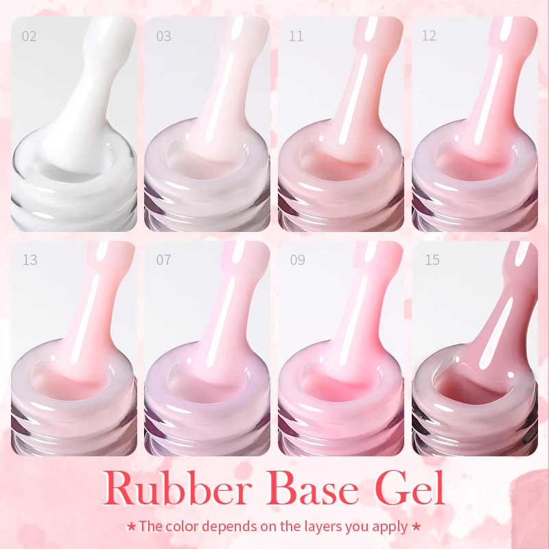 BORN PRETTY 15ml Translucent Rubber Base Gel Nail Polish Soak Off UV LED Jelly Semi Permanent Nail Varnish Strengthen Manicure
