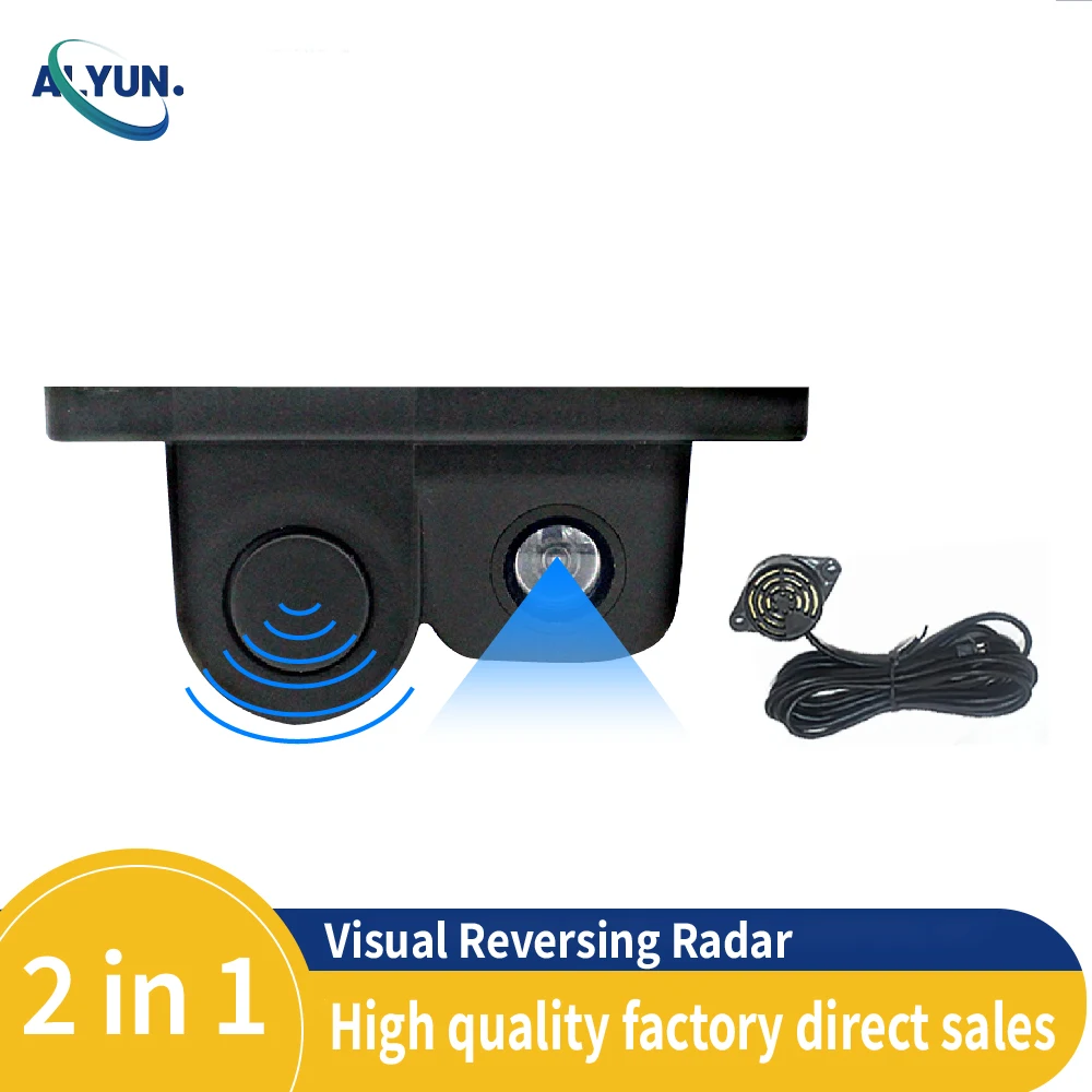 Parking Assistant System Waterproof 170°Radar Detector Sensor2in1 Sound Alarm  Car Reverse Backup Rear View Camera Night Vision