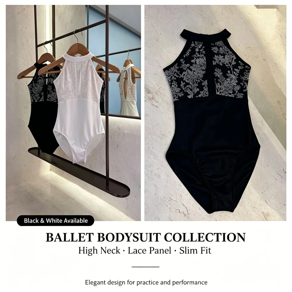 Gymnastics Leotards for Women Sleeveless Printed Flroal Ballet Leotards Adults Dancing Bodysuit Nylon Splice Dance Leotards