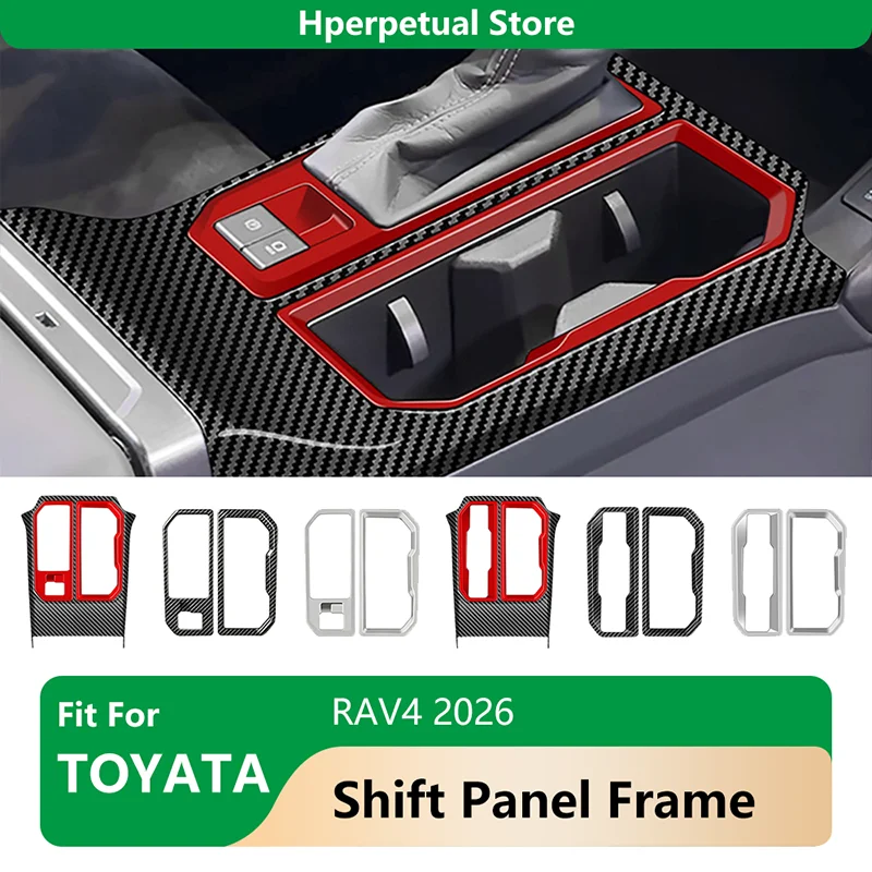 

Carbon Fiber Shift Panel Frame Inner Trim ABS Gear Shift Cover For 2026 Toyota RAV4 High Grade Interior Modification Accessories