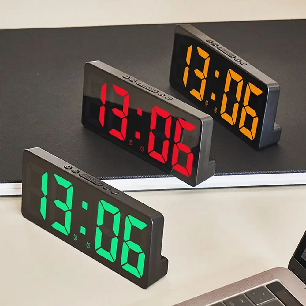 Digital Alarm desk Clock for A Bedroom LED Clock with Temperature Electronic Table Date Display with Large Screen Home Decor