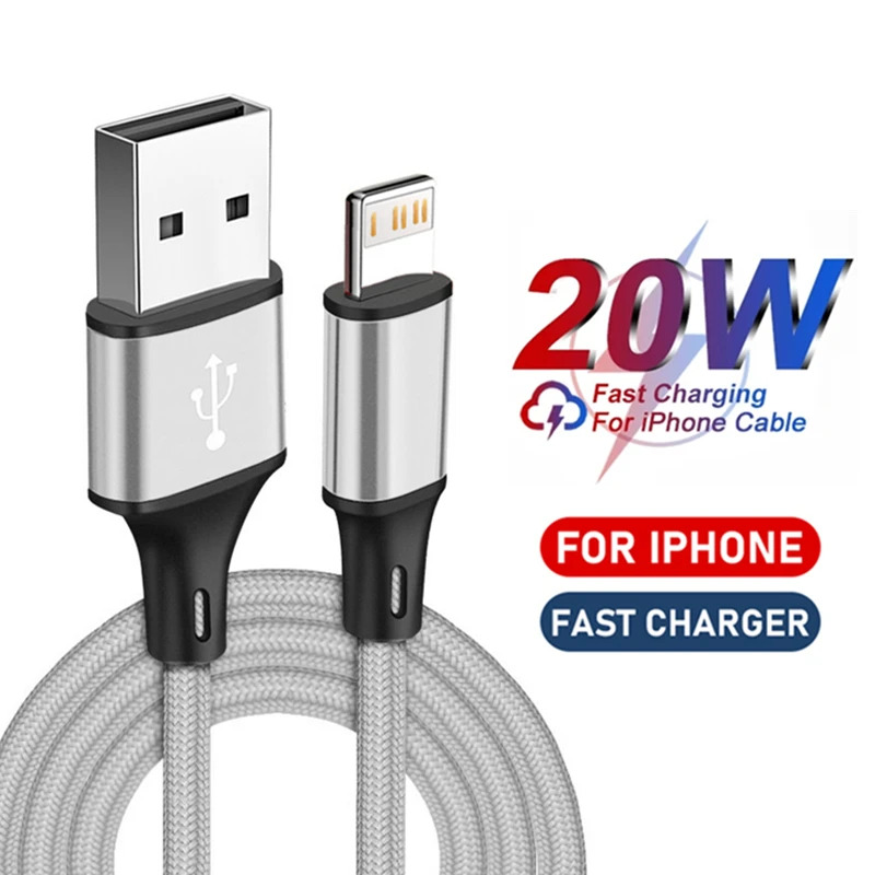 Nylon Braided Fast Charging USB Cable For iPhone 13 14 Pro Max 11 12 mini X XR XS 6S 7 8 Plus SE Quick Charger Data Sync Cables