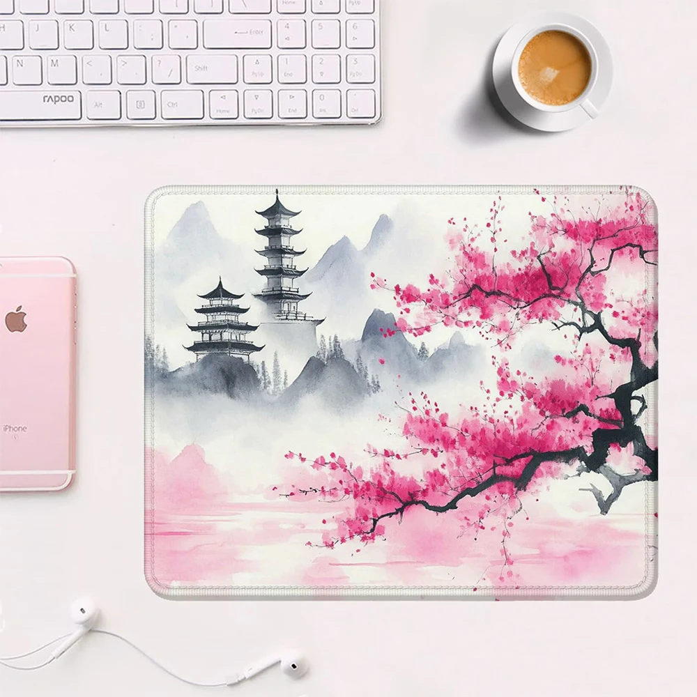 HD Print Mouse Pad Rubber Non-slip Mousepad Sea Wave Starry Sky Anime Pattern Office Gaming Computer Desk Mat Printed Mouse Mats