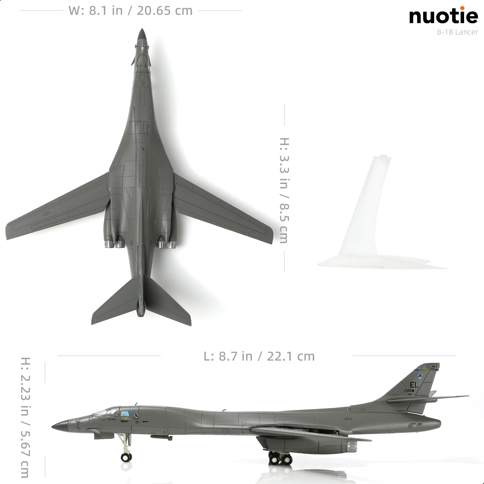 NUOTIE 1/200 B-1B Lancer Bomber US Air Force Ellsworth AFB 28  Wing Metal Diecast Model with Stand Adult Collection Gift