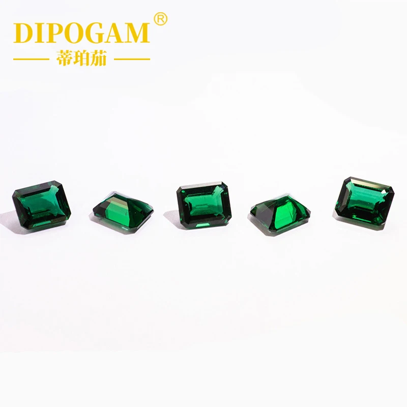 Zambian emerald rectangular car flat chamfer cutting 2 * 4-12 * 14mm color jewelry manufacturer provides direct wholesale supply