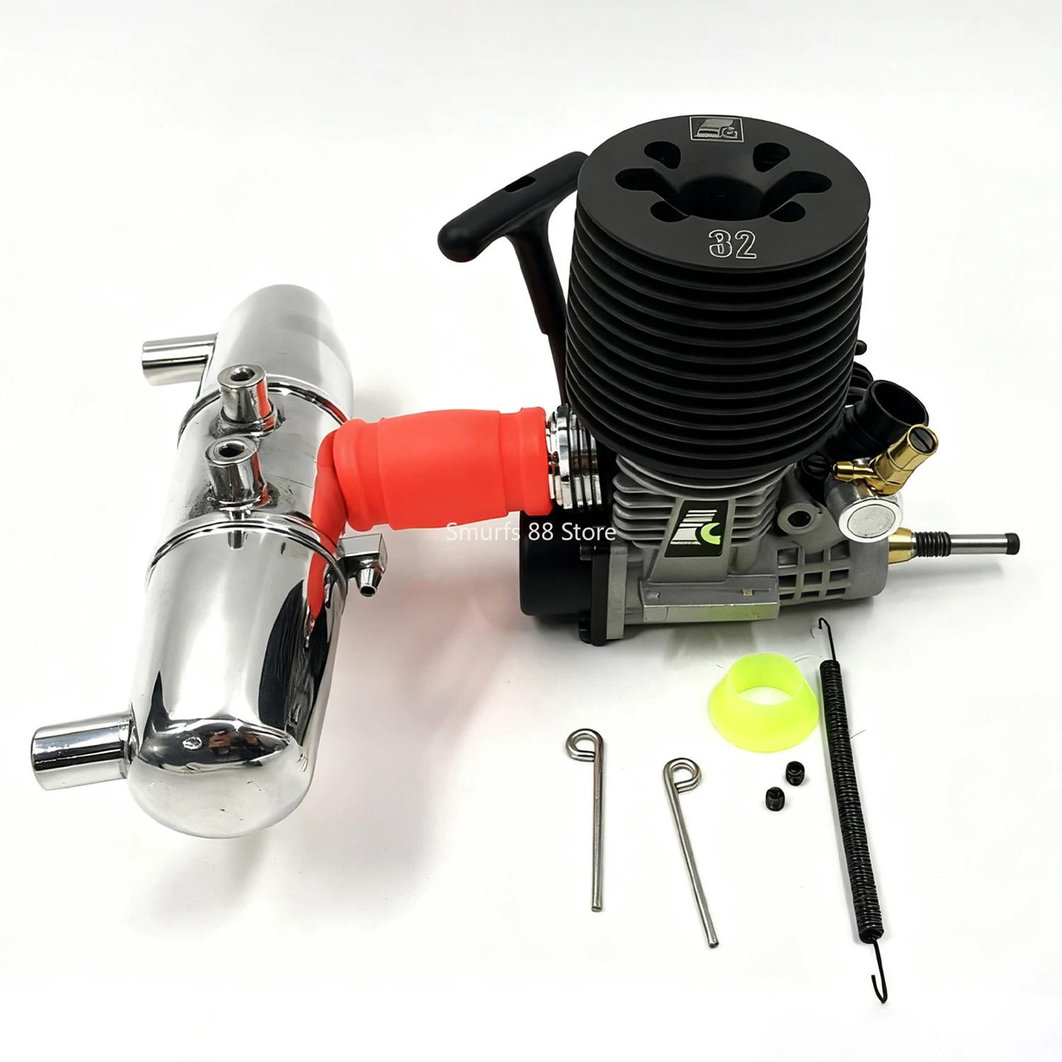 4.6 Monster Truck Engine 1/8th Scale Monster Truck Methanol Metal Engine Model 32 Level with Dual Exhaust Model Toys