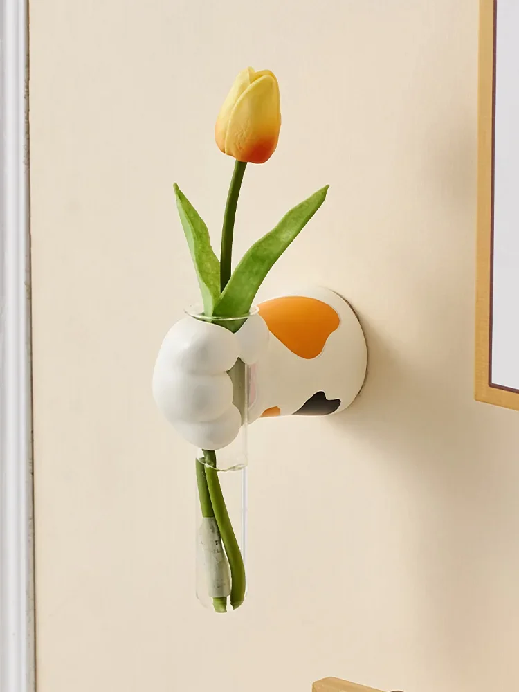 

Creative cute cat claw hydroponic vase flower arrangement water raising flowers living room bedroom flower arrangement wall pend