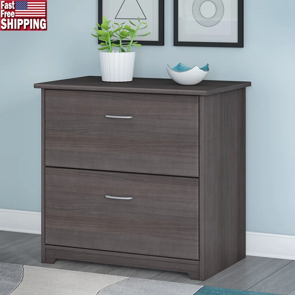 

2 Drawer Lateral File Cabinet Modern Filing Storage Office Furniture Durable Laminate Documents Organizer Smooth Full-Extension