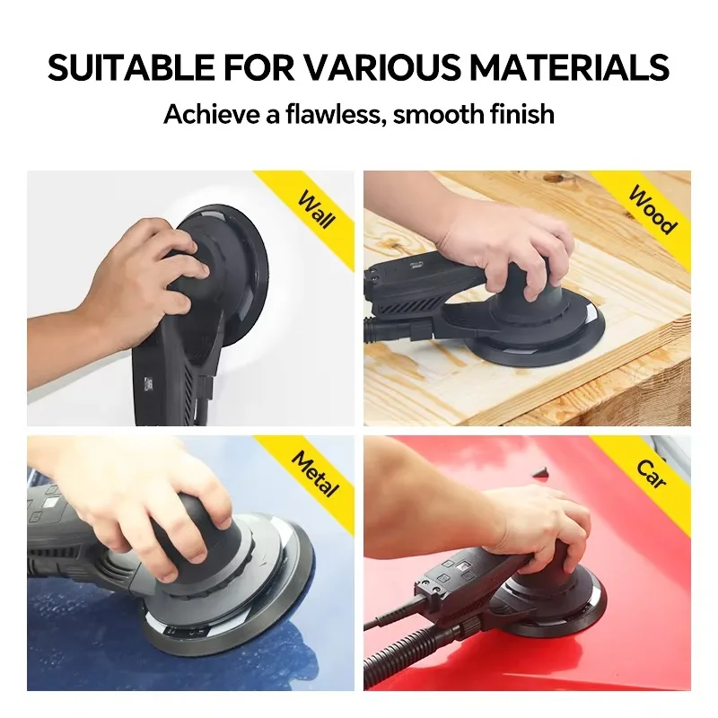 Custom Logo 6 Inches 5.0mm Eccentric Size Professional Brushless Electric Random Orbital Sander DIY Grade Sanding Machine