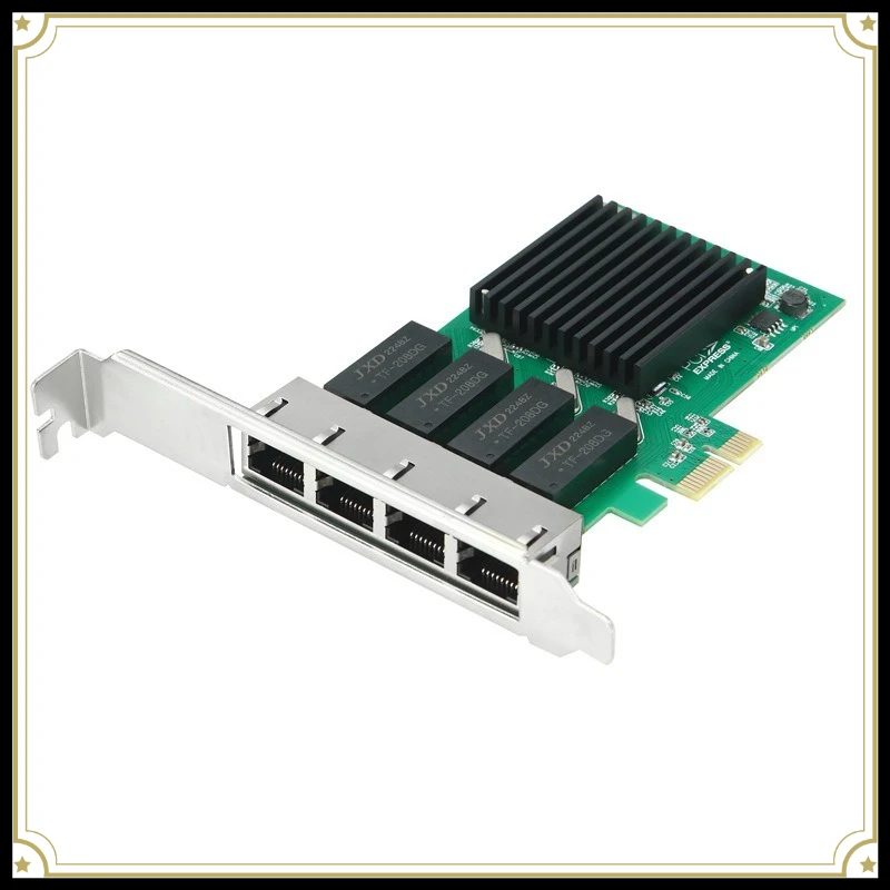 PCI‑E Gigabit Network Card 4‑Port RJ45 Ethernet LAN Adapter Desktop Server Support Link Aggregation