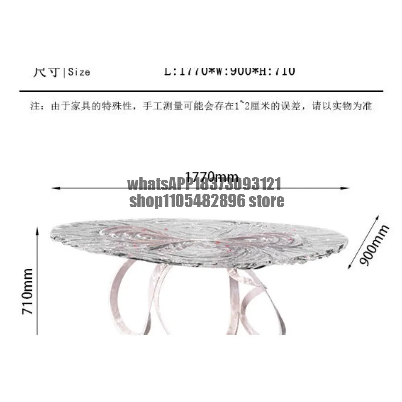 Transparent platinum crystal acrylic dining chair living room tea table designer style creative Italian dining chair table