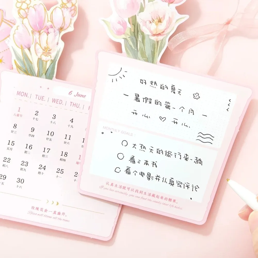 

Деревянный настольный календарь с цветным переплетом на катушке, портативный настольный календарь с героями мультфильмов, ежемесячный планировщик, настольный календарь на 2026 год