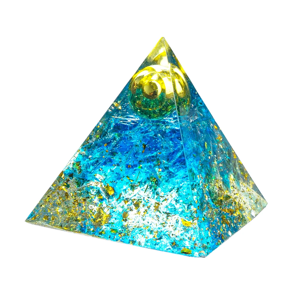 4cm/1. 57inch Natural Crystal Pyramid Energy Generator Quartz Amethyst Reiki Healing Crystal Chakra Resin Pyramid Home Decor