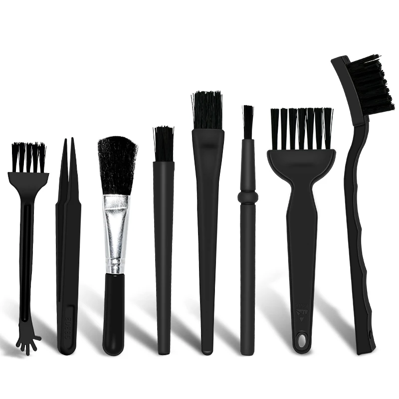 8pcs /Set Anti-Static Brush Esd Safe Nylon Cleaning Brush Set for Mobile Phone Tablet Pcb Bga Repair Cleaning Work