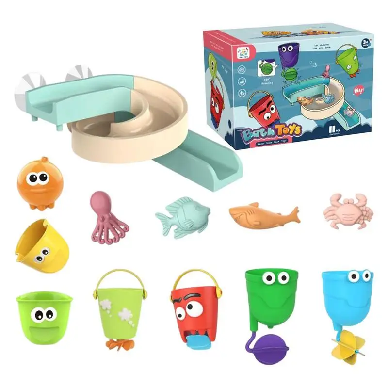 

Baby Bath Toys Bathtub Slide Toys For Kids Slide Shower Tracks Water Toys Gifts For Boys Girls Bath Toys For Kids Ages 3