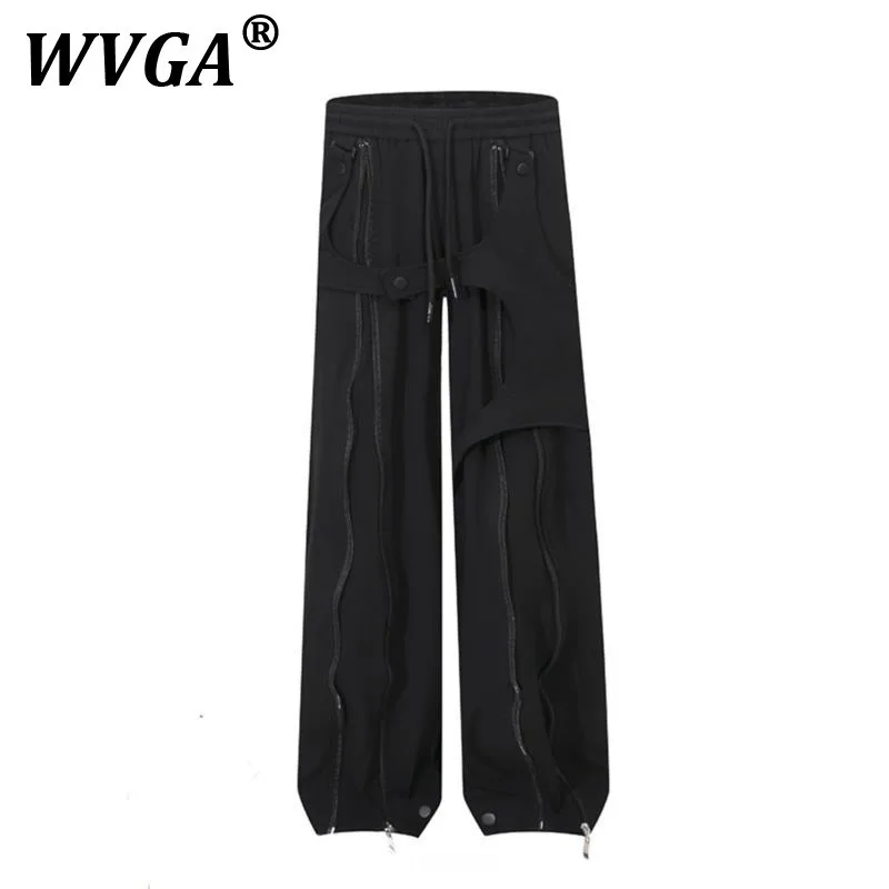 

WVGA весна осень новый мужской High Street винтажный дизайн на шнуровке модные прямые нишевые шикарные повседневные брюки-карго с несколькими карманами W9182