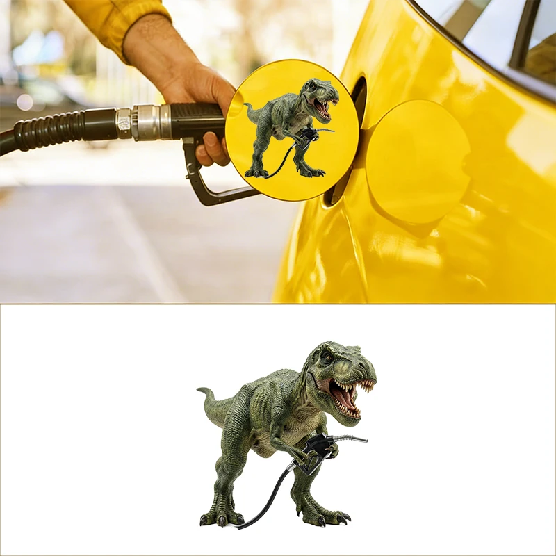 Funny T-Rex Hold Fuel Gun Car Sticker Creative Dinosaur Gas Tank Cap Decal Waterproof Vinyl Auto Decor Stickers Car Accessories