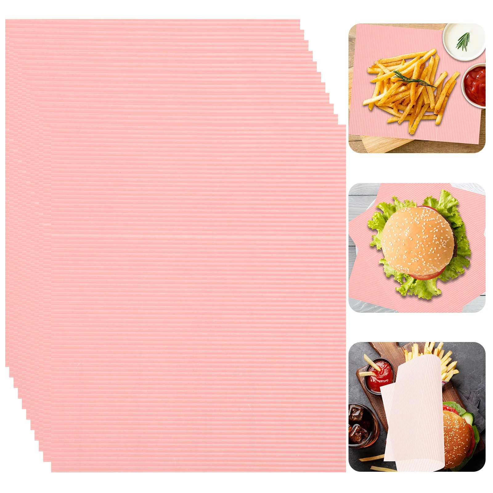 

Food Wrapping Paper Cookie Sandwich Greaseproof Waterproof Baking Wraps for Cakes Snacks Packing Tools Pink Design
