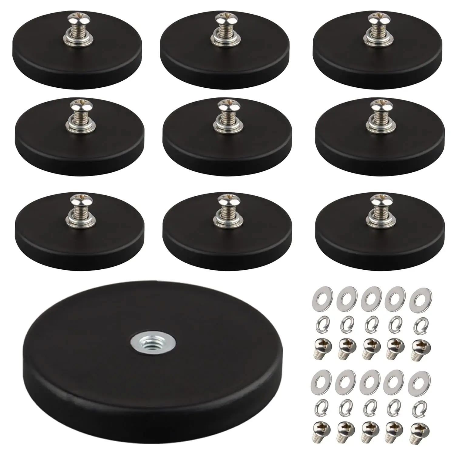 4/10 Pack Anti Scratch 43MM Neodymium Magnet with M4 Male Threaded Stud, Comes with Gaskets and Screws, Suitable for Cameras,